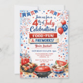 4 juli viering familie BBQ-feest Kaart (Voorkant)