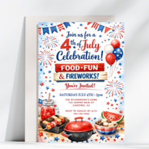 4 juli viering familie BBQ-feest Kaart