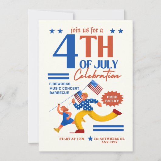 4 juli viering, gelukkige onafhankelijkheid kaart (Voorkant)