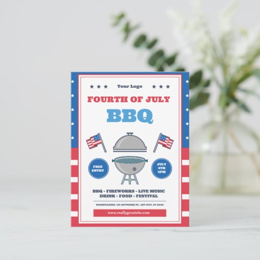 4 juli-viering, Onafhankelijkheidsdag  Briefkaart (Staand voorkant)