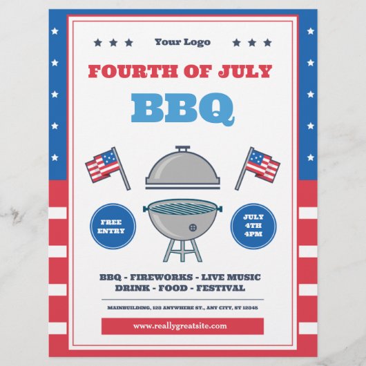 4 juli-viering, Onafhankelijkheidsdag  Flyer (Voorkant)