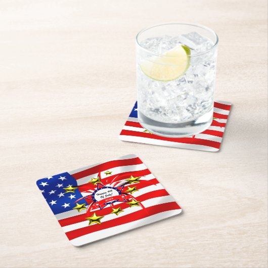 4 juli Viering Papier Drink Coasters Kartonnen Onderzetters (Insitu)