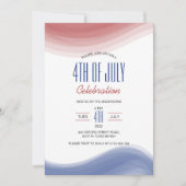 4 juli Viering Red Blue Art Modern Kaart (Voorkant)