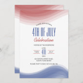 4 juli Viering Red Blue Art Modern Kaart (Voorkant / Achterkant)