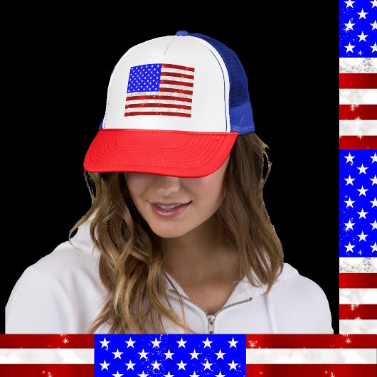 4 juli-viering - Vlag van de VS Trucker Pet