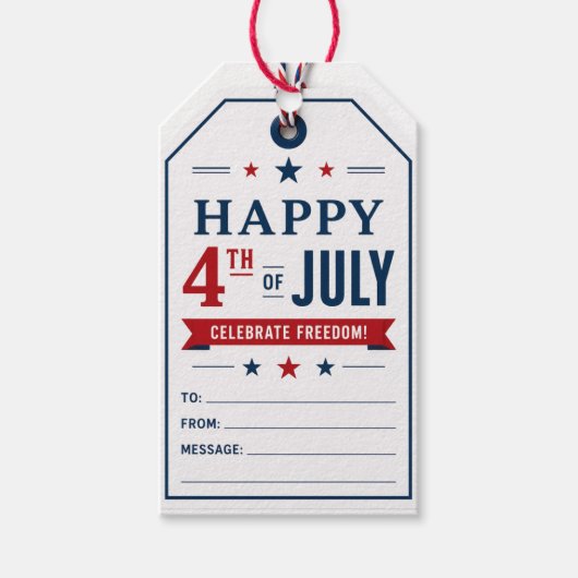 4 juli-viering voor golfer cadeaulabel (Voorkant)