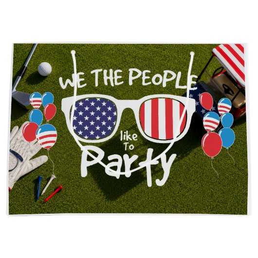 4 juli-viering voor golfer groot cadeauzakje (Voorkant)