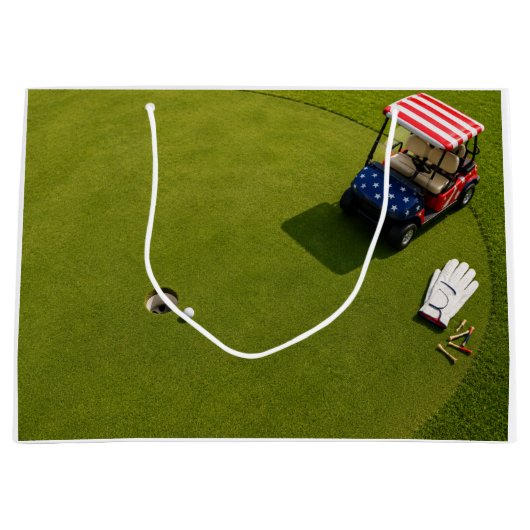 4 juli-viering voor golfer Grote cadeautas (Voorkant)