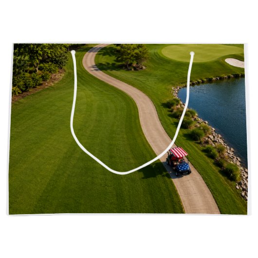4 juli-viering voor golfer Grote cadeautas (Voorkant)