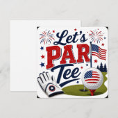 4 juli-viering voor golfer kaart (Voorkant / Achterkant)