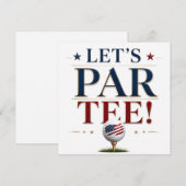 4 juli-viering voor golfer kaart (Voorkant / Achterkant)