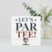 4 juli-viering voor golfer kaart (Staand voorkant)