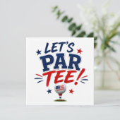 4 juli-viering voor golfer kaart (Staand voorkant)