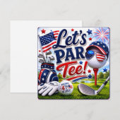 4 juli-viering voor golfer kaart (Voorkant / Achterkant)