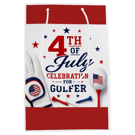4 juli-viering voor golfer medium cadeauzakje (Voorkant)