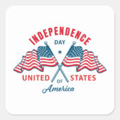 4 juli vierkante sticker (Voorkant)