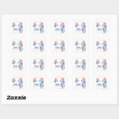 4 juli vierkante sticker (Vel)