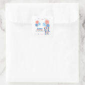4 juli vierkante sticker (Tas)