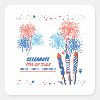 4 juli vierkante sticker
