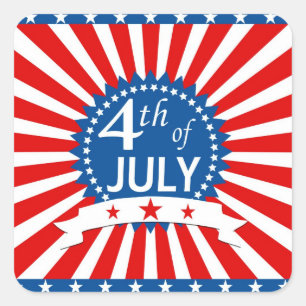 4 juli vierkante sticker