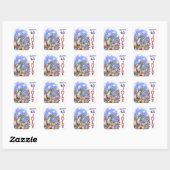4 juli vierkante sticker (Vel)