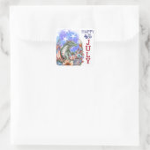 4 juli vierkante sticker (Tas)