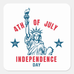 4 juli vierkante sticker