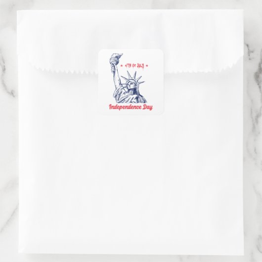 4 juli vierkante sticker (Tas)