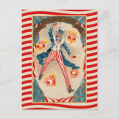 4 juli: Vintage Uncle Sam Briefkaart (Voorkant)