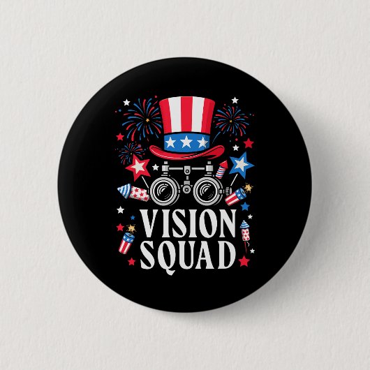 4 juli Vision Squad Optometrie Optician Optome Ronde Button 5,7 Cm (Voorkant)