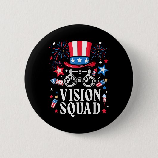4 juli Vision Squad Optometrie Optician Optome Ronde Button 5,7 Cm (Voorkant)