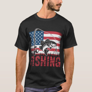 4 juli Vissen Amerikaanse Vlag Vader Vaderdag T-shirt
