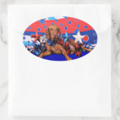 4 juli - Vizsla - Reagan Ovale Sticker (Tas)