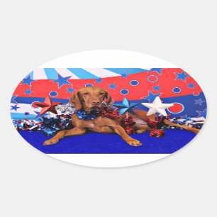 4 juli - Vizsla - Reagan Ovale Sticker