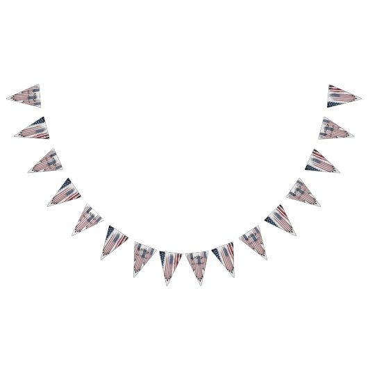 4 juli vlag Custom bunting banner Driehoek (Alle)