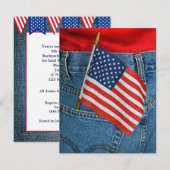 4 juli vlag Jean pocket Kaart (Voorkant / Achterkant)