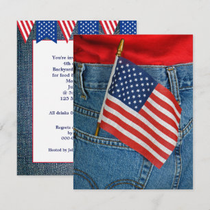 4 juli vlag Jean pocket Kaart