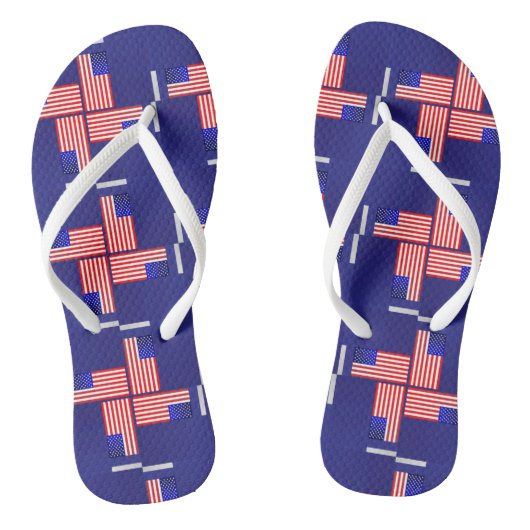 4 juli Vlag patroon Flip Flops (Voetbed)