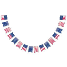 4 juli, vlag, rood, wit en blauw Bunting