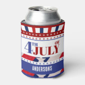 4 juli Vlag van Amerika Artsy Custom Blikjeskoeler (Blikje Voorkant)