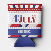 4 juli Vlag van Amerika Artsy Custom Blikjeskoeler (Voorkant)