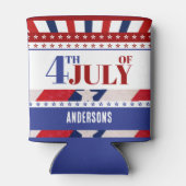 4 juli Vlag van Amerika Artsy Custom Blikjeskoeler (Achterkant)