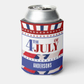 4 juli Vlag van Amerika Artsy Custom Blikjeskoeler (Blikje Achterkant)