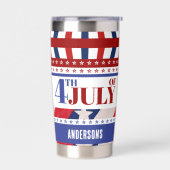 4 juli Vlag van Amerika Artsy Custom Geïsoleerde Drinkbeker (Links)