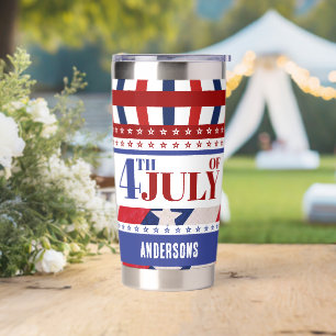 4 juli Vlag van Amerika Artsy Custom Geïsoleerde Drinkbeker