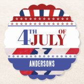 4 juli Vlag van Amerika Artsy Custom Kartonnen Onderzetters (Voorkant)