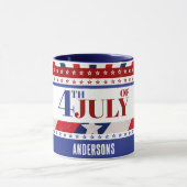 4 juli Vlag van Amerika Artsy Custom Mok (Midden)