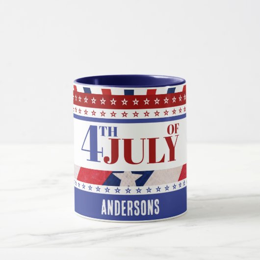 4 juli Vlag van Amerika Artsy Custom Mok (Midden)