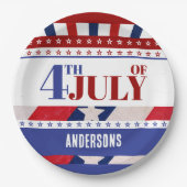 4 juli Vlag van Amerika Artsy Custom Papieren Bordje (Voorkant)