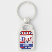 4 juli Vlag van Amerika Artsy Custom Sleutelhanger (Voorkant)